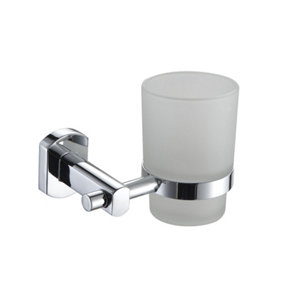 Showerdrape Admiralty Chrome Stainless Steel & Glass Wall Mounted Toothbrush Holder