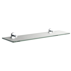 Showerdrape Admiralty Chrome Stainless Steel Wall Mounted Glass Vanity Shelf