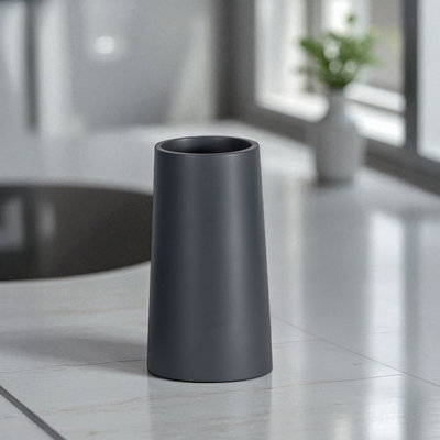 Showerdrape Alto Grey Resin Freestanding Bathroom Tumbler DIY at B&Q