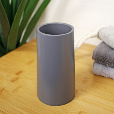 Showerdrape Alto Grey Resin Freestanding Bathroom Tumbler