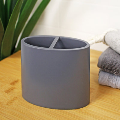 Showerdrape Alto Grey Resin Freestanding Toothbrush Holder