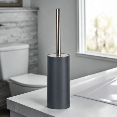 Showerdrape Alto Grey Toilet Brush & Holder DIY at B&Q