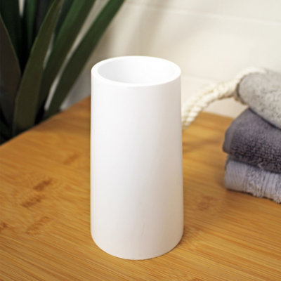 Showerdrape Alto White Resin Freestanding Bathroom Tumbler