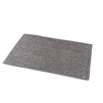 Showerdrape Andorra Grey 100% Cotton Bath Mat 800 x 500mm Price Comparisons | Compare The Build