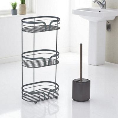 Showerdrape Anthracite Grey Bathroom Accessory Set Floor Caddy with ...