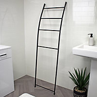 Showerdrape Apex Black Towel Rail Freestanding Ladder (W)440mm