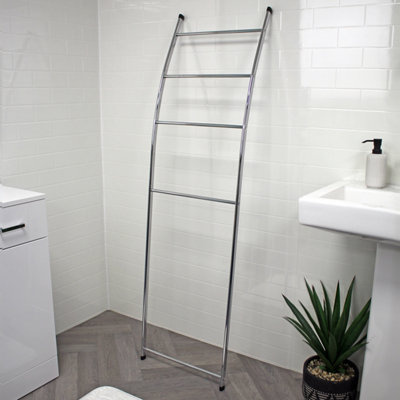 Showerdrape Apex Chrome Bathroom Freestanding Towel Rail Storage Ladder