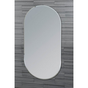 Showerdrape Archway Oval Frameless Bathroom Mirror (L)800mm (W)400mm
