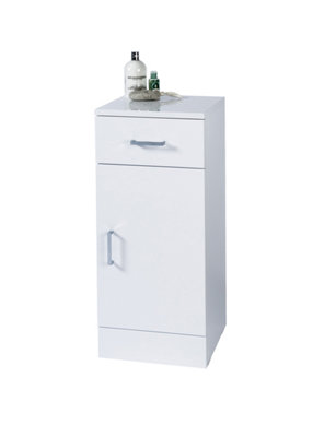 Showerdrape Arezzo High Gloss White Bathroom Single Door Cabinet