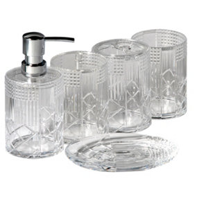 Showerdrape Balmoral Collection Clear 5 Piece Bathroom Accessory Set