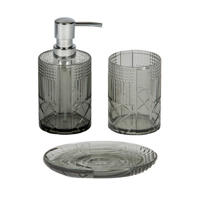Showerdrape Balmoral Grey 3 Piece Bathroom Accessory Set Price Comparisons | Compare The Build