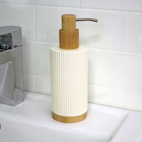 Showerdrape Bondi Cream Bamboo Ceramic Freestanding liquid Soap Dispenser