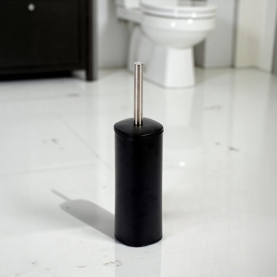 Showerdrape Capri Black Square Toilet Brush & Holder DIY at B&Q