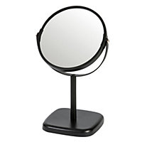 Showerdrape Capri Black Vanity Table Mirror 2X Magnification Double Sided (H)28cm (W)16.5cm
