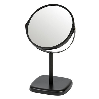 Showerdrape Capri Collection Black 2x Magnifying Round Compact Vanity Makeup Mirror