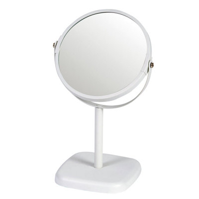 Showerdrape Capri Collection White 2x Magnifying Round Compact Vanity Makeup Mirror