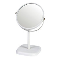 Showerdrape Capri White Vanity Table Mirror 2X Magnification Double Sided (H)28cm (W)16.5cm