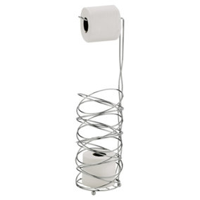 Showerdrape Celeste Chrome Wire Toilet Roll & Spare Paper Holder Freestanding