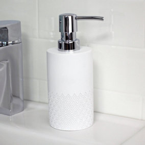 Showerdrape Chantilly White Resin Freestanding Liquid Soap Dispenser