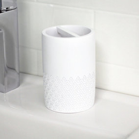 Showerdrape Chantilly White Toothbrush Holder