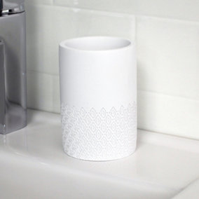 Showerdrape Chantilly White Tumbler