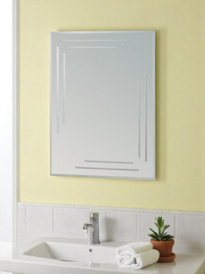 Showerdrape Chelsea Rectangular Wall Mounted Frameless Bathroom Mirror 60 x 45cm