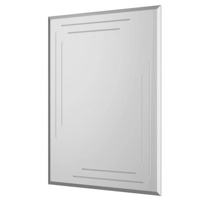 Showerdrape Chelsea Rectangular Wall Mounted Frameless Bathroom Mirror 60 x 45cm