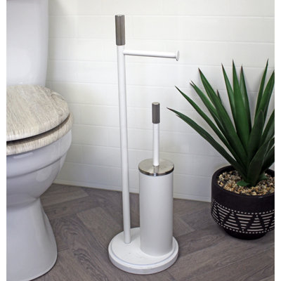 Showerdrape Chester White Toilet Roll Holder & Toilet Brush Combination Price Comparisons | Compare The Build