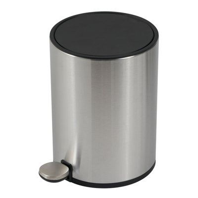 Showerdrape Chloe Soft Close Stainless Steel Satin Bathroom Pedal Bin, 3L