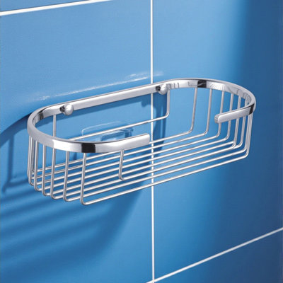 Showerdrape Clasico Rust Proof Stainless Steel Oval Shower Basket DIY