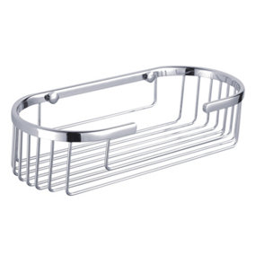 Showerdrape Clasico Wall Mounted Stainless Steel Chrome Oval Basket