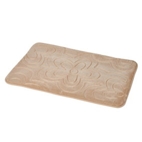 Showerdrape Clover Mocha Memory Foam Bath Mat (L)800mm (W)500mm