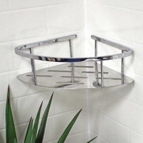 Showerdrape Contempo Rust Proof  Stainless Steel Large Corner Shower Basket