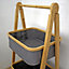 Showerdrape Cotswold 2 Tier Grey Bamboo Ladder Storage Baskets (H) 990mm x (W) 440mm x (D) 330mm