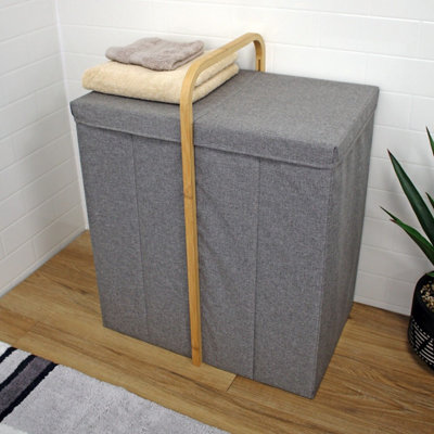 Showerdrape Cotswold Double Laundry Hamper with Handle (H) 650mm x (W ...