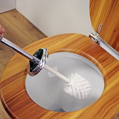 Showerdrape Crystalle Freestanding  Stainless Steel Toilet Brush & Holder