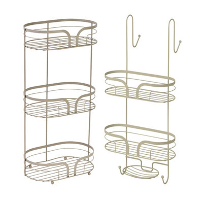 Showerdrape Dante Beige Freestanding Floor Caddy and 2 Tier Over Door ...