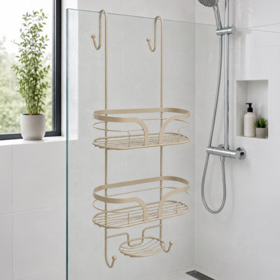Showerdrape Dante Beige Freestanding Floor Caddy and 2 Tier Over Door ...