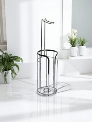 Showerdrape Dante Chrome Toilet Roll Holder & Spare Paper Holder Combination