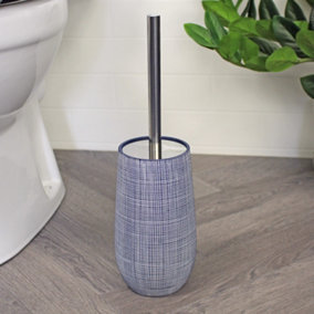 Showerdrape Denim Blue Toilet Brush & Holder