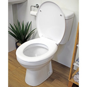 Showerdrape Duo White Toilet Seat Two Button Release Soft Close