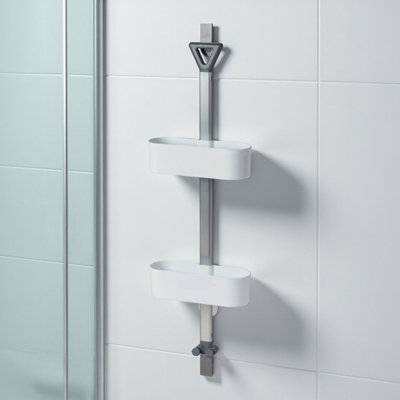 Showerdrape Elements 2 Basket Hanging Shower Caddy White | DIY at B&Q