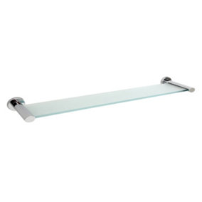 Showerdrape Eternity 600mm Stainless Steel Chrome & Glass Wall Mounted Vanity Shelf