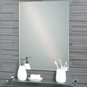 Showerdrape Fairmont Rectangular Frameless Bathroom Mirror Large (L)700mm (W)500mm