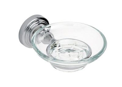 Showerdrape Fidelity Stainless Steel Chrome & Glass Wall Mounted Soap Dish