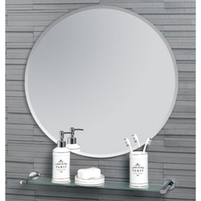 Showerdrape Fitzrovia Round Frameless Bathroom Mirror Small (L)450mm (W)450mm