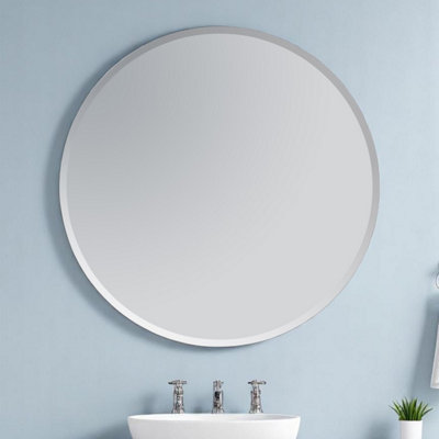 Showerdrape Fitzrovia Round Wall Mounted Frameless Bevelled Edge