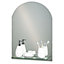Showerdrape Greenwich Arched Frameless Bathroom Mirror With Vanity Shelf (L)700mm (W)500mm