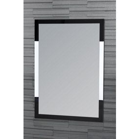 Showerdrape Hampstead Rectangular Wall Mounted Black Framed Bathroom Mirror 70 x 50cm