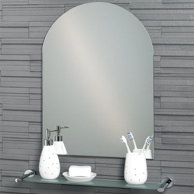 Showerdrape Hampton 70 x 50cm Arched Frameless Bathroom Mirror